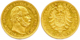 ALLEMAGNE - PRUSSE - GUILLAUME Ier 1861-1888
5 Mark or 1877 B = Hanovre. (1,99 g) 
 Fr 3826
Superbe.