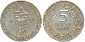 ALLEMAGNE - WEIMAR République 1918-1933
5 Reichs Mark argent au soldat 1925. 
(25,20 g) 
Très beau.