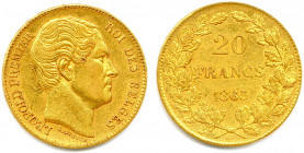 BELGIQUE - LÉOPOLD Ier Roi 
21 juillet 1831 - 10 décembre 1865
20 Francs or 1865. (6,47 g) 
 Fr 411
Très beau.