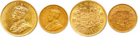 CANADA - GEORGE V 1910-1936
DEUX monnaies en or (24,98 g les 2) : 
10 Dollars 1914 et 5 Dollars 1913. 
Fr 3 et 4 
T.B.