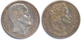 DANEMARK - FRÉDÉRIC VII 
20 janvier 1848 - 15 novembre 1863
et CHRISTIAN VIII 
3 décembre 1839 - 20 janvier 1848
Speciedaler argent 1848 Copenhague. 
...