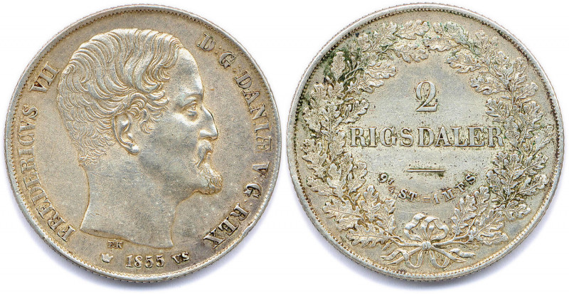 DANEMARK - FRÉDÉRIC VII 
20 janvier 1848 - 15 novembre 1863
Double-rigsdaler arg...