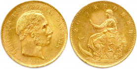 DANEMARK - CHRISTIAN IX 
15 novembre 1863 - 29 janvier 1906
20 Kroner or 1876 Copenhague. (8,97 g) 
Fr 295
Superbe.