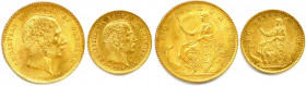 DANEMARK - CHRISTIAN IX 1863-1906
DEUX monnaies en or (13,47 g les 2) : 
20 Kroner et 10 Kroner 1873 Copenhague.
Fr 295 et 296
Superbes.