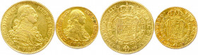 ESPAGNE - CHARLES IV 1788-1808
DEUX monnaies en or (10,16 g les 2) : 
2 Escudos 1789 Madrid et Escudo 1791 Madrid. 
Fr 296 et 298 
Très beaux.