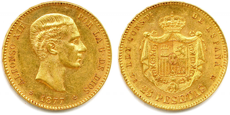 ESPAGNE - ALPHONSE XII Bourbon Anjou 
29 décembre 1874 - 25 novembre 1885
25 Pes...