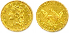 ÉTATS-UNIS D’AMÉRIQUE 
2 ½ Dollars or 1836 Philadelphie. (4,17 g) 
Fr 110
T.B.