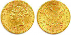ÉTATS-UNIS D’AMÉRIQUE 
10 Dollars or. 1894 Philadelphie. (16,76 g) 
Fr 158
Très beau.