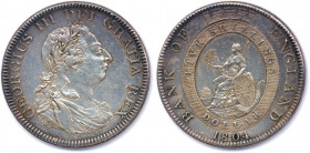 GRANDE-BRETAGNE - GEORGE III 
1760-1820
Dollar argent 1804. 
(27,07 g)
Dav 101
Très beau.
