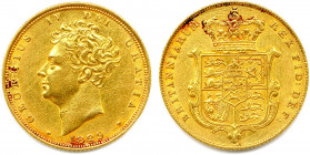 GRANDE-BRETAGNE - GEORGE IV 1820-1830
Souverain or 1829. (8,00 g) 
Fr 377
Très beau.