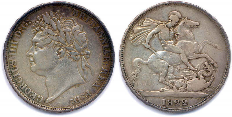 GRANDE-BRETAGNE - GEORGE IV 1820-1830
Couronne argent 1822 Londres. 
(27,93 g)
D...