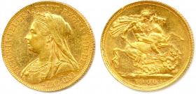GRANDE-BRETAGNE - VICTORIA 1837-1901
Souverain or 1900. (8,01 g) 
Fr 396
Léger petit coup. Superbe.