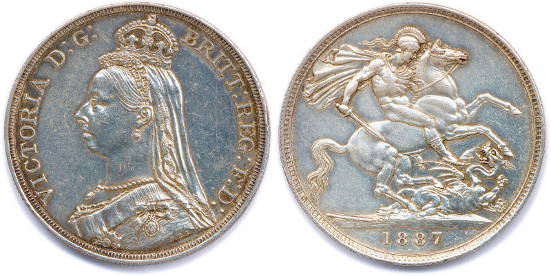 GRANDE-BRETAGNE - VICTORIA 1837-1901
Couronne argent (tête couronnée) 1887 Londr...