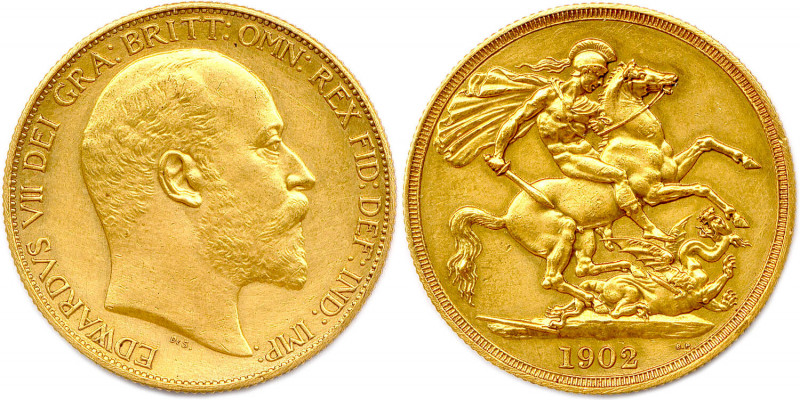 GRANDE-BRETAGNE - ÉDOUARD VII 1901-1910
2 Pounds or 1902. (15,95 g) 
Fr 399
Très...