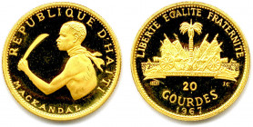 HAITI République 
20 Gourdes or 1967. (3,96 g) 
Fr 5
Flan bruni. Superbe.
