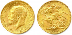 INDES Compagnie - GEORGE V 1910-1936
Souverain or 1918 I = Bombay. (8,00 g) 
Fr 1609
Très beau.