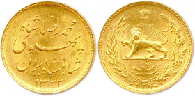 IRAN - MOHAMMAD REZA PAHLEVI Shah d’Iran 
16 septembre 1941 - 11 février 1979
Pahlevi or 1322 (1941). (8,11 g) 
Fr 97
Très beau.