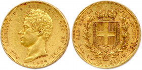 ITALIE - CHARLES ALBERT 
27 avril 1831 - 23 mars 1849
100 Lire or 1834 Turin. (32,32 g) 
Fr 1138
T.B.