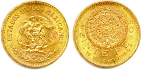 MEXIQUE États-Unis 1836-
Veinte pesos or 1959. (16,65 g) 
Fr 171
Refrappe. Superbe.