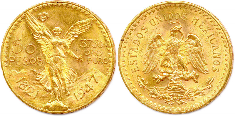 MEXIQUE États-Unis 1836-
50 Pesos or 1947. (41,72 g) 
Fr 172
Superbe.