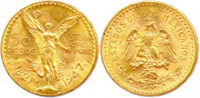 MEXIQUE États-Unis 1836-
50 Pesos or 1947. (41,72 g) 
Fr 172
Superbe.
