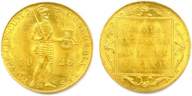 ROYAUME DE HOLLANDE - WILHELMINA 
1890-1948
Ducat d’or 1928 Utrecht. (3,51 g) 
Fr 352
Superbe.