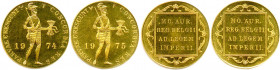 ROYAUME DE HOLLANDE - JULIANA 
6 septembre 1948 - 30 avril 1980
DEUX monnaies en or (7,00 g) : 
Ducat au chevalier 1974 et 1975. Utrecht. 
Fr 353
Flan...
