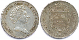 SUÈDE - CHARLES XIV JOHAN 
Bernadotte 1818-1844
Riksdaler argent 1842 Stockholm. 
(34,06 g)
Dav 352A
Trace de nettoyage. T.B.