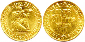 SUISSE Canton de LUCERNE 
100 Francs or Tir fédéral de Lucerne 1939. (17,51 g) 
Fr 506
Superbe.