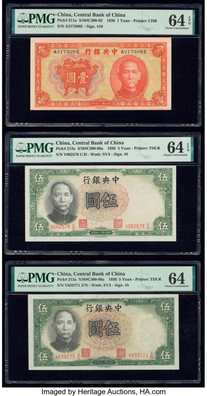 China Group Lot of 8 Graded Examples PMG Choice Uncirculated 63 EPQ; Choice Unci...