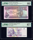 Ethiopia National Bank 100 Birr ND (1991) Pick 45b PMG Gem Uncirculated 66 EPQ; Transnistria Banka Nistriana 100 Rublei 2000 Pick 39a PMG Superb Gem U...