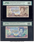 Falkland Islands Government of the Falkland Islands 20; 50 Pounds 1.10.1984; 1.7.1990 Pick 15a; 16a Two Examples PMG Gem Uncirculated 66 EPQ (2). 

HI...
