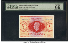 French Equatorial Africa Caisse Centrale de La D'Outre Mer 5 Francs 1941 Pick 10a PMG Gem Uncirculated 66 EPQ. 

HID09801242017

© 2020 Heritage Aucti...