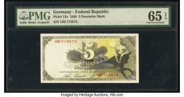 Germany Federal Republic Bank Deutscher Lander 5 Deutsche Mark 9.12.1948 Pick 13e PMG Gem Uncirculated 65 EPQ. 

HID09801242017

© 2020 Heritage Aucti...