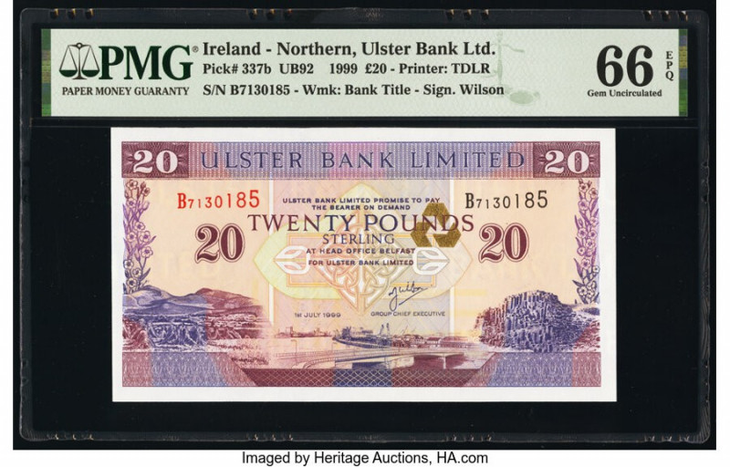 Ireland - Northern Ulster Bank Limited 20 Pounds 1.7.1999 Pick 337b PMG Gem Unci...