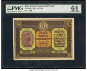 Italy Cassa Veneta dei Prestiti 100 Lire 1918 Pick M8 PMG Choice Uncirculated 64. 

HID09801242017

© 2020 Heritage Auctions | All Rights Reserved