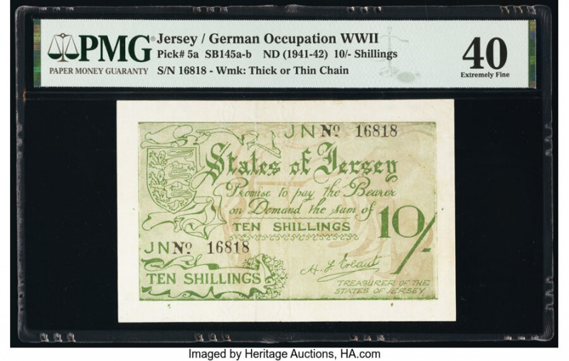 Jersey States of Jersey (German Occupation) 10 Shillings ND (1941-42) Pick 5a PM...