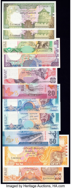 Sri Lanka Group Lot 20 Examples Crisp Uncirculated. Four Commemorative examples ...