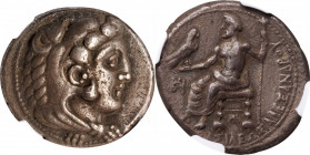 Alexander III (the Great), 336-323 B.C

MACEDON. Kingdom of Macedon. Alexander III (the Great), 336-323 B.C. AR Tetradrachm (16.72 gms), Myriandros ...
