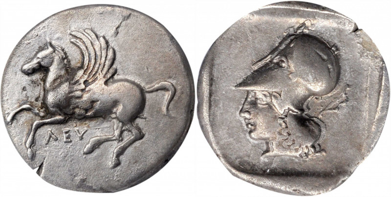 Leucas

AKARNANIA. Leukas. AR Stater, ca. 400-375 B.C. ANACS VF 30.

Pegasi-...