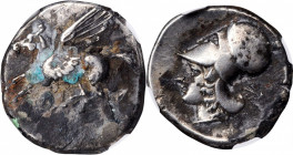 Corinth

CORINTHIA. Corinth. AR Stater, ca. 375-300 B.C. NGC FINE. Brushed.

Obverse: Pegasos flying left; Reverse: Helmeted head of Athena left; ...