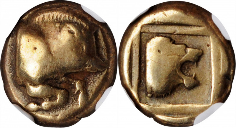 Mytilene

LESBOS. Mytilene. EL Hekte (2.49 gms), ca. 454-428/7 B.C. NGC F, Str...