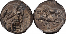 Mazaios, Satrap of Cilicia, 361/0-334 B.C

CILICIA. Tarsos. Mazaios, Satrap of Cilicia, 361/0-334 B.C. AR Stater (10.90 gms). NGC MS, Strike: 4/5 Su...