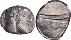 Byblus (Gebal)

SYRIA. Phoenicia. Arados. Uncertain king. AR Stater, 4th Century B.C. NGC EF. Brushed.

Obverse: Head of marine deity right, weari...