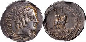 ROMAN REPUBLIC

ROMAN REPUBLIC. Mn. Fonteius C.f. AR Denarius (3.79 gms), Rome Mint, 85 B.C. NGC Ch VF, Strike: 4/5 Surface: 3/5.

Cr-353/1a; Syd-...
