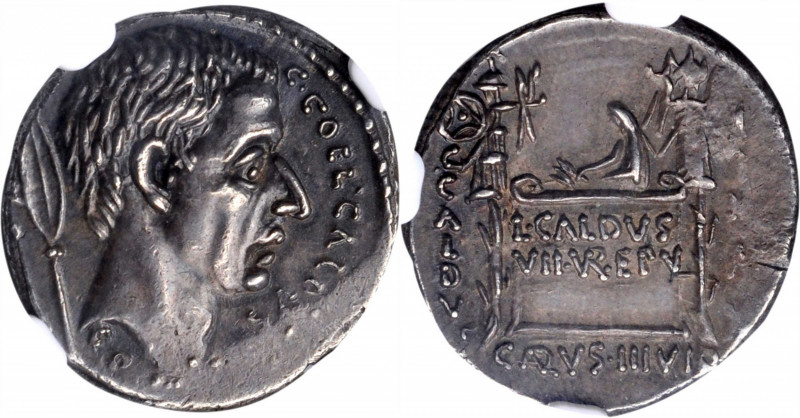 ROMAN REPUBLIC

ROMAN REPUBLIC. C. Coelius Caldus. AR Denarius (4.14 gms), Rom...