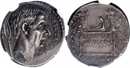 ROMAN REPUBLIC

ROMAN REPUBLIC. C. Coelius Caldus. AR Denarius (4.14 gms), Rome Mint, 53 B.C. NGC Ch AU★, Strike: 4/5 Surface: 5/5.

Cr-437/4a; Sy...