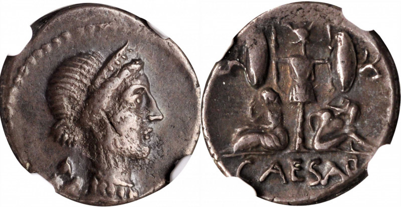 Julius Caesar

JULIUS CAESAR. AR Denarius (3.80 gms), Military mint traveling ...