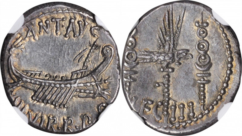 Marc Antony

Legio III

MARC ANTONY. AR Denarius (3.84 gms), Patrae (?) Mint...