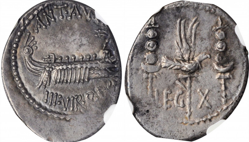 Marc Antony

MARC ANTONY. AR Denarius (3.94 gms), Patrae (?) Mint, 32-31 B.C. ...